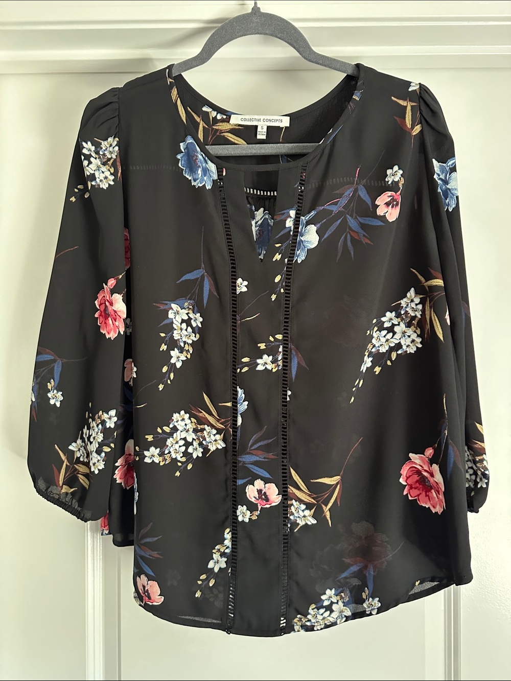 Collective Concepts Black Floral Blouse
